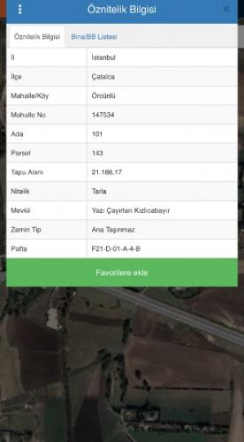 Çatalca örcünlüde Satılık müstakil tarla 
